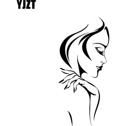 YJZT 6.1*13CM Attractive Tempting Sexy Lady Popular Decal Black/Silver Vinyl Artistical Style Car Sticker C20-1179