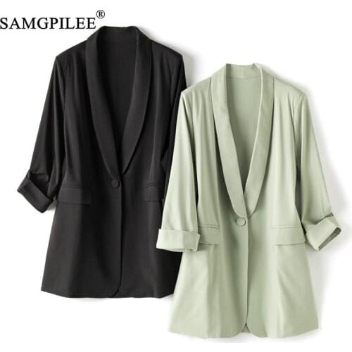 Jacket Female Oversize 2021 New Korean Style Fashion Slim Drape Little Elastic Comfortable Candy Color Long Autumn Women Blazer