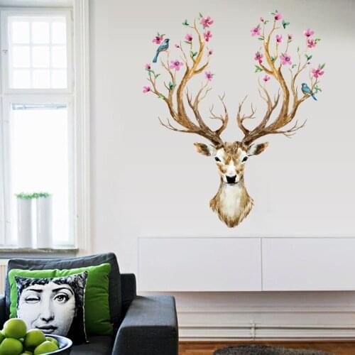 Animals Deer Wall Sticker Forest Tree Art Wall Quote Stickers Colorful PVC 3d Wall Decal Decor Kid Baby Room