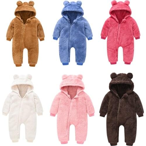 Winter Newborn Boys Girls Jumpsuits Clothes Warm Baby Rompers Long Sleeve Children Clothing