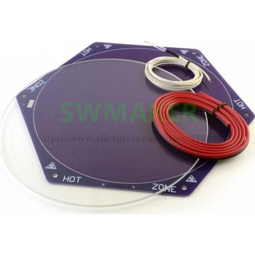 1set Delta 3D Printer Kossel Mini Reprap Hex Heated Bed 170mm diameter Glass plate Thermistor Wiring