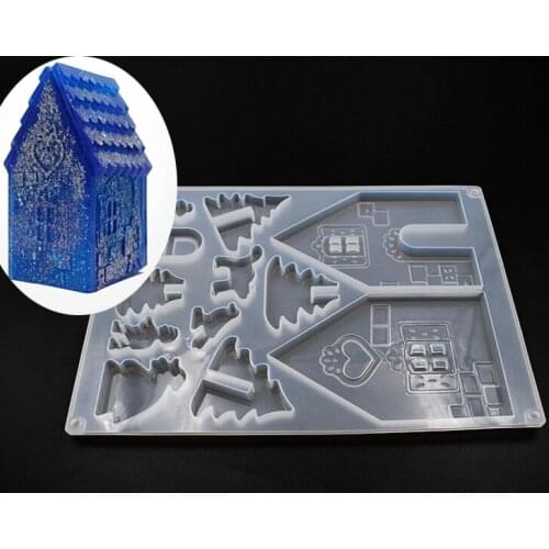 1pcs House Shape Epoxy Silicone Mold Necklace Pendant Resin Mould Jewelry Tools Making Casting Mould DIY Hand Craft accessory