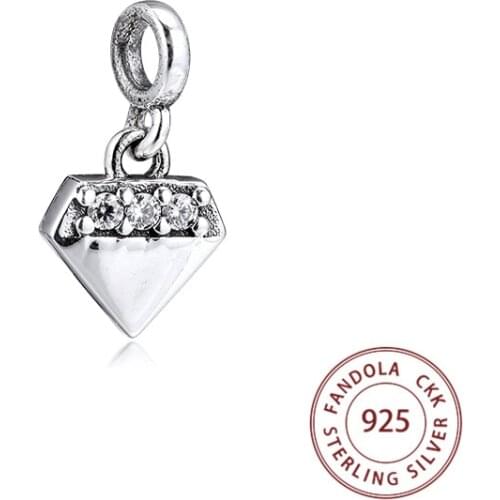 100% 925 Sterling Silver My Bright Diamond Dangle Charms Small Hole Beads for Jewelry Making Fits Original Me Bracelet Kralen