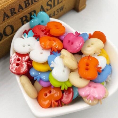 100 pcs Mix plastic button fruit DIY Appliques/sewing 2 holes Lots PT73