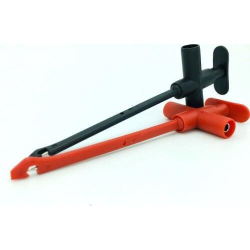 2PCS Red and black 1000V Hot Sale Car Quick Test Hook Clip Professional Insulated High Voltage Testing Probe 4mm jack