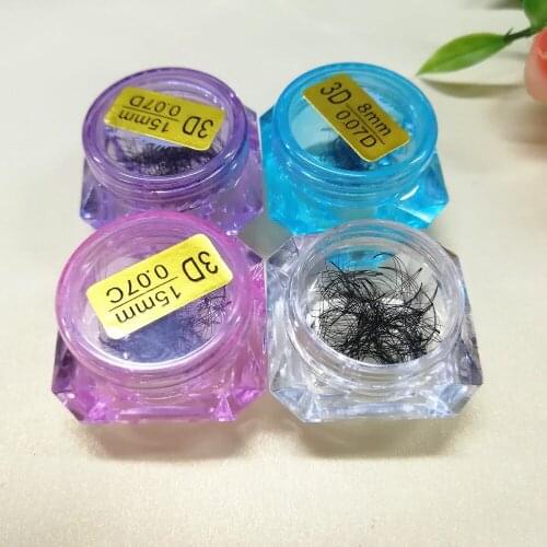 3D lashes in jar Premade Volume Eyelash Fans 3D Short Stem Individual Eyelash Professional Cilia Extension Free shipping