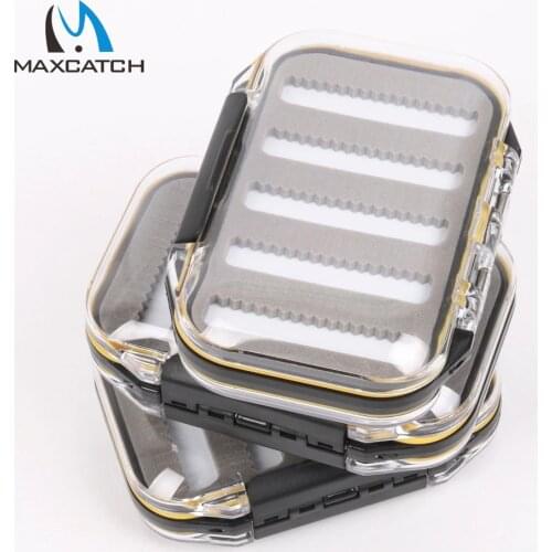 Maximumcatch 1-3 Pcs/lot Two-Sided Waterproof Waterproof Fly Fishing Box with Slit Foam Fish Lure Hook Bait Fly Box