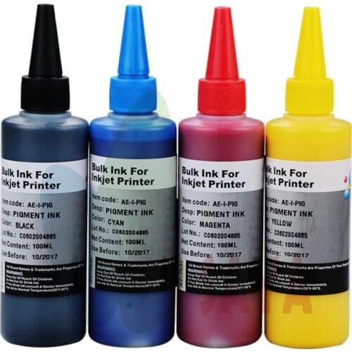 Pigment ink refill for Epson Stylus C91 CX4300 T26 TX106 TX109 TX119 T27 T117 Printer Water based Black pigment ink CMY