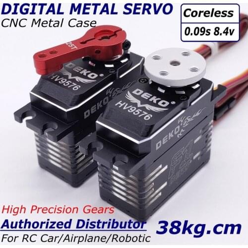 DEKO HV9576 38kg Waterproof High Speed 6-8.4v High Voltage Coreless Standard Digital Servo For 1:8 1:10 RC Car Fix-Wing Airplane