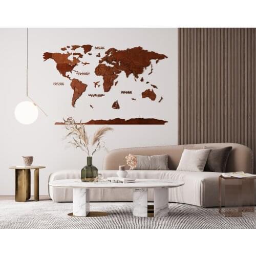 3D Wooden World Map, Home Decor, Rustic Wall Decor, 5th Anniversary Gift Map, Of The World Push Pin World Map