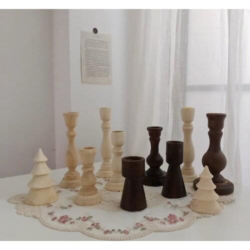 Wood Candle Holder for Pillar Candles for Party Home Spa Reiki Aromatherapy Wedding Centerpieces for Tables