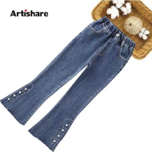 Jeans Girl Solid Color Childrens Jeans For Girls Autumn Denim Trousers For Children Casual Style Childrens Jeans Clothes 6 8 1