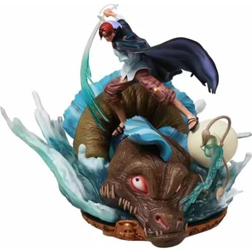 One Piece GK Red Hair Shanks Anime Action Figure Model 27CM PVC 1/6 Oversize Statue Collection Toy Desktop Decoration