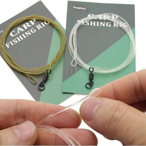 100cm Carp Fishing Fluorocarbon Line For Carp Fishing Rig Kit Carp Swivels Line Group Fishing Line Loop Carp Method Accessories