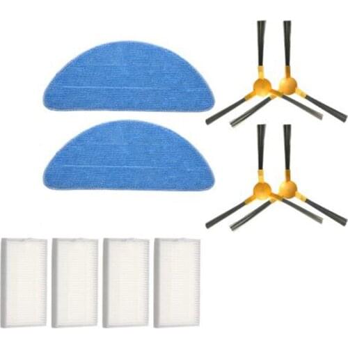 Hot TOD-10 Pcs Robot Vacuum Cleaner Part Set (Side Brush/Filter/Mop Cloth) for Proscenic 800T 820T 830T