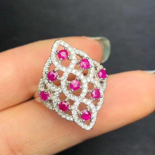 Natural ruby ring, 925 silver design, exquisite craftsmanship, luxurious style, beautiful color