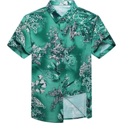 New Arrival Mens Summer Floral Dress Shirt Fashion Printing Short Sleeve Male Shirts Free Shipping