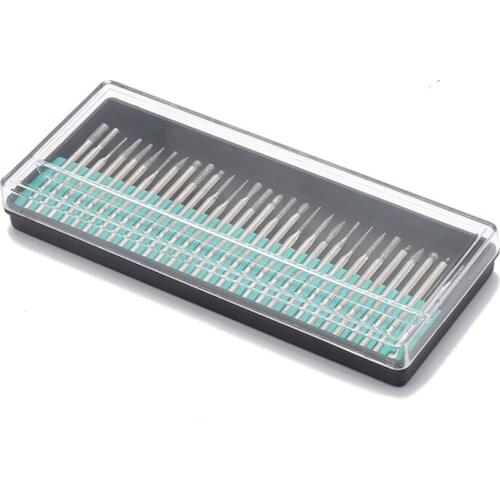 30PCS/Set Diamond Burrs Bits Set, 2.35mm, 3mm Shank, Diamond Burr Rotary Tool Grinding Head Nail Drill Bits Cutting Wheel Bit