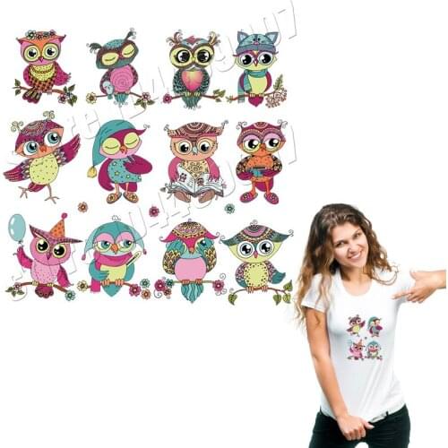 Owl Patches On Clothing Iron On Stickers For Children T-Shirts Parches For Backpacks DIY Accessory Washable DIY Custom Applique