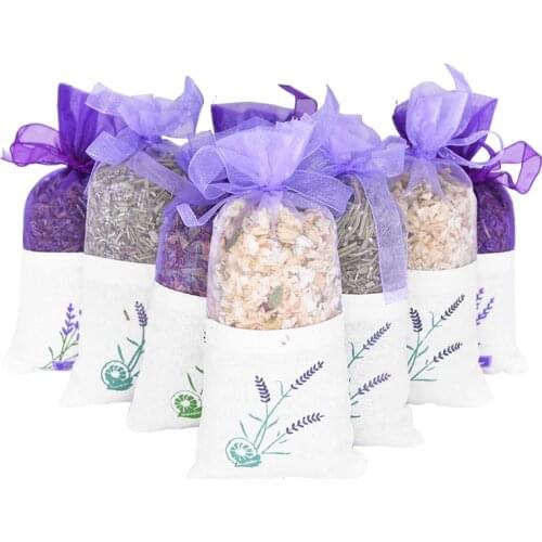 Natural Dried Flowers Rose Jasmine Lavender Bud Flower Sachet Bag Aromatherapy Wardrobe Desiccant Sachet Car Room Air Freshener