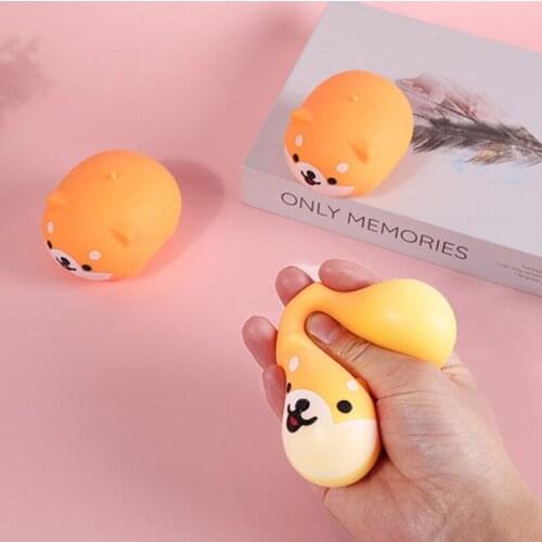 Shiba Inu Stress Ball Childrens Toys Vent Decompression Toys Hand Exercise Tools Anti Anxiety Stress Relief Bouncy Ball
