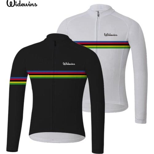 NEW Summer widewins world champion rainbow black Long Sleeve Cycling Jersey 2020 Bike Bicycle Wear Ropa Ciclismo 2 colour 8007