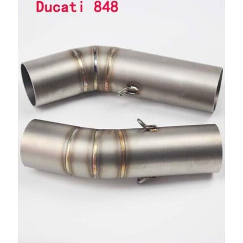 Slip On Motorcycle Exhaust Middle Link Pipe Mid Tube Stainless Steel Exhaust System For Ducati 848 1098 1198 All Years