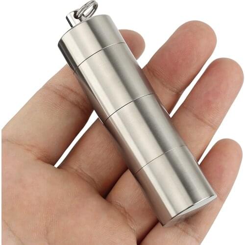 High Quality Portable Titanium Seals Waterproof Canister Medicine Bottle EDC Tool