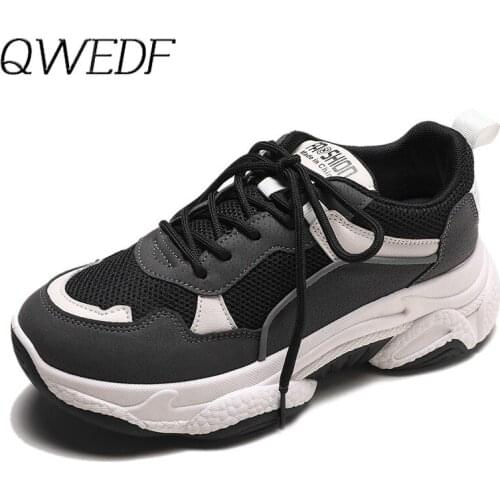 2019 Spring Casual Sneakers lady Shoes New Breathable Women Flats Platform Shoes Comfortable Brand Lace up female Shoes U7-51