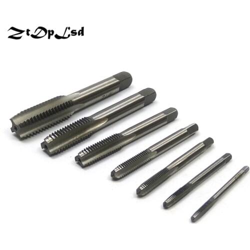 ZtDpLsd 7Pcs Manual Screw Tap Metric HSS Spiral Fluted Machine Spiral Pointed Handle Thread Forming Tapping Drill Bit Handwork