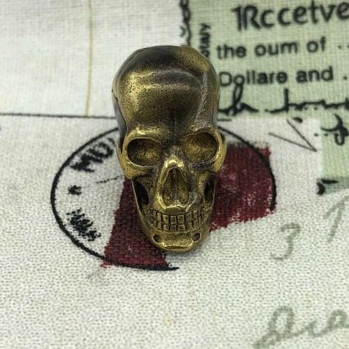 1PC Skull Retro Brass Oxide EDC Paracord Beads Umbrella Rope Cord Lanyard Pendants Knife Beads Outdoor Knife Accessories