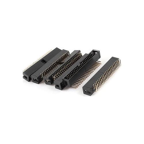 10pcs 40 Pins Double Row 2.54mm Pitch 90 Degree Box Pin Header Cable Connector