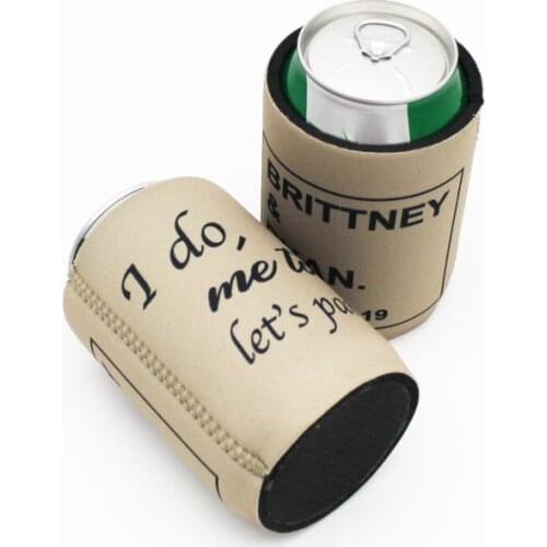 100 Pieces Printed Logo Beer Can Cooler Holder Beer Can Cover Custom Stubby Holders Neoprene Bottle Holder Can Cooler Birthday