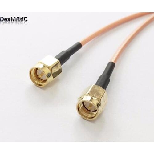 100PC SMA female nut to 2X SMA male plug Y type Splitter Combiner Pigtail cable RG316 15CM 6" for wifi router