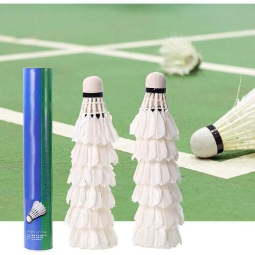 12PCS Badminton Shuttlecock Stable Super Durable Badminton Shuttlecock Gooses Feather Cork Brand Flying Stability Badminton Ball