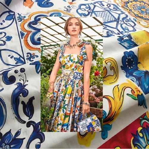 14 styles of D Brand Classic Printed Fabric 100% Polyester Design Sewing Fabric by Meter for Dress Alibaba Express Home Textile