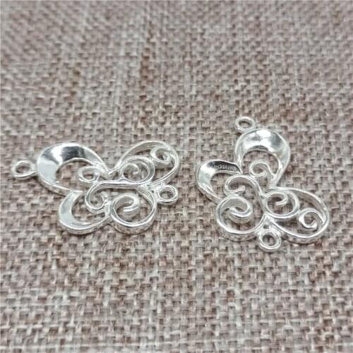 925 Sterling Silver Butterfly Connector Charms for Bracelet Necklace