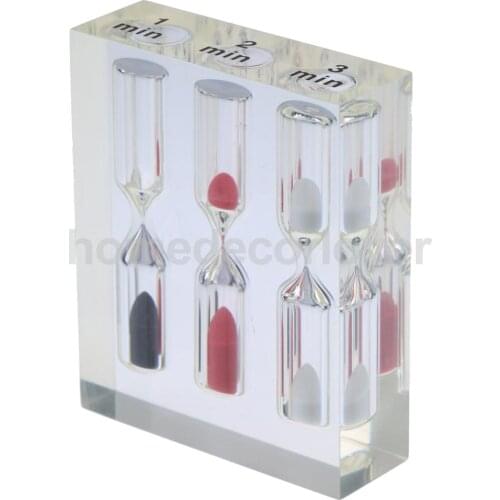 Three-In-One Acrylic Hourglass Sandglass Sand Timer Clock 1+2+3 Minutes