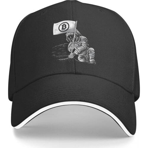 Bitcoin BTC Crypto Shirt Cryptocurrency Miner Moon Essential Promo Mens and Womens hats Print sun Graphic Vintage hat