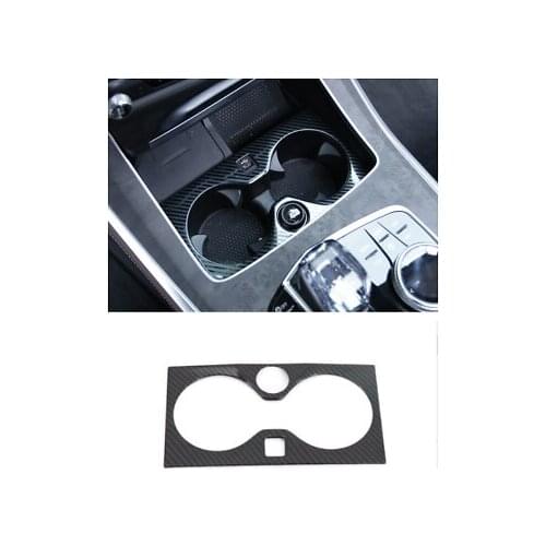 Carbon Fiber Water Cup Holder Cover Car Styling Interior Chrome Trim Strip For BMW X5 G05 2019 2020