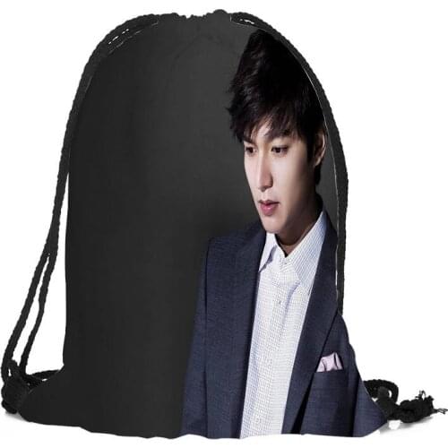 Custom Lee Min Ho Backpacks Travel Softback Men Women Drawstring Bag School Girls Backpacks