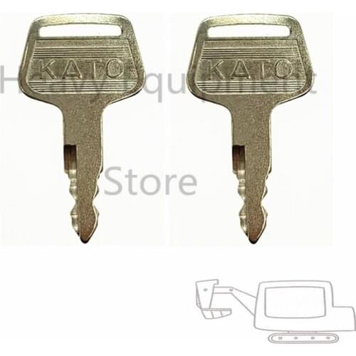 2 Pcs Heavy Construction Equipment Ignition Start Key For Kato Excavator Loader