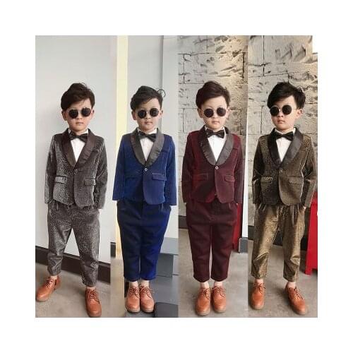 3-8 years old childrens clothing suit suit spring boy baby new Korean childrens show catwalk costume flower girl suit suit