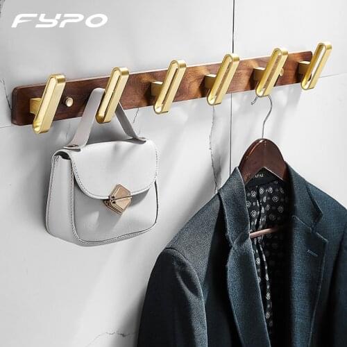 Fypo Solid Wood Robe Hook,Bathroom Coat Hook Kitchen Door Hanging Wall Hooks Bathroom Hardware accessories