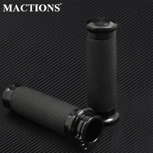 Motorcycle Universal 1"25mm Handle Bar Hand Grips Black For Harley Touring Road King Dyna VRSC Sportster XL 883 1200 XR Softail
