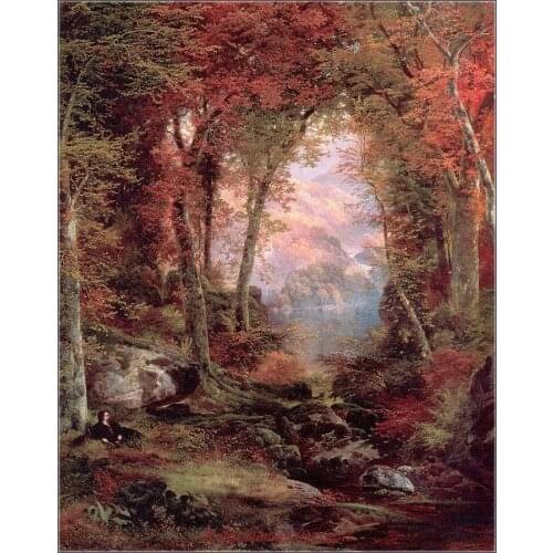 Needlework for embroidery DIY French DMC High Quality - Counted Cross Stitch Kits 14 ct Oil painting - The Autumnal Woods