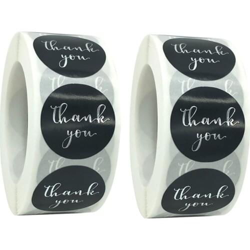 500pcs/roll 1Inch Thank You Labels Stickers For Handmade Scrapbooking Envelope Jewelry Box Decoration Stickers Tgas Round