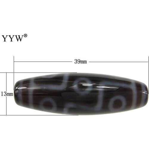 Natural Tibetan Dzi Beads vintage beaded Jewelry Oval DIY Making Loose Beads God of Wealth Two Tone Grade AAA 13x39mm 2017