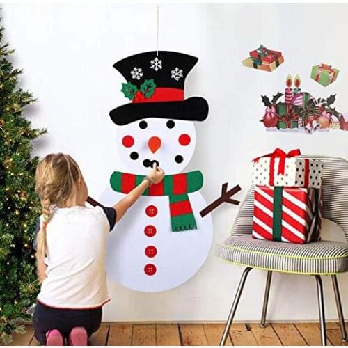 NEW DIY Felt Christmas Tree snowman Pendant Children New Year Gifts Kids Toys Artificial Tree Wall Hanging Ornaments Decoration