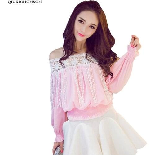 Qiukichonson Off Shoulder Blouses
